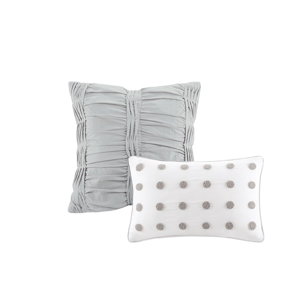 Brooklyn Cotton Jacquard Comforter Set with Euro Shams and Throw Pillows