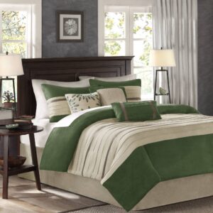 Palmer 7 Piece Pieced Faux Suede Comforter Set from Madison Park in  Green. Palmer 7 Piece Pieced Faux Suede Comforter Set from Madison Park in  Green. Palmer 7 Piece Pieced Faux Suede Comforter Set from Madison Park in  Green. Palmer 7 Piece Pieced Faux Suede Comforter Set from Madison Park in  Green. Palmer 7 Piece Pieced Faux Suede Comforter Set from Madison Park in  Green.
