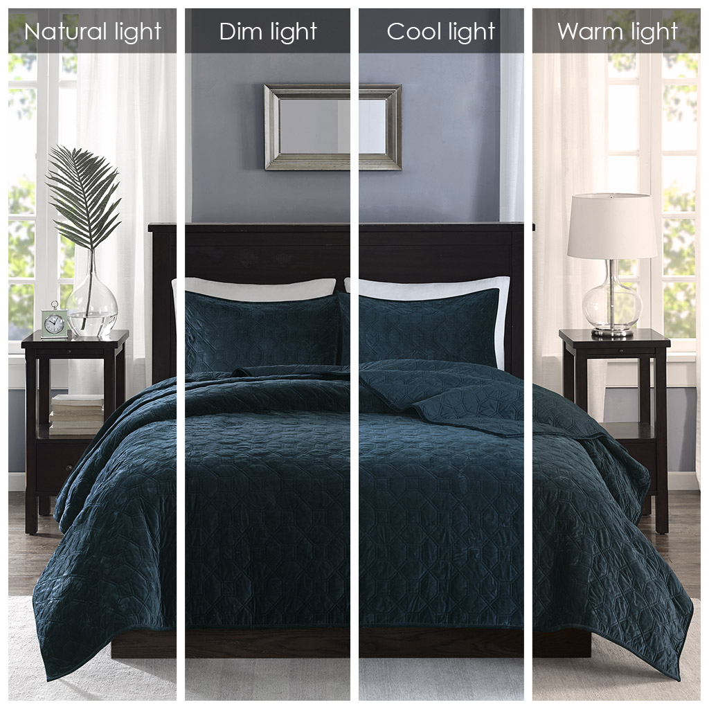 Harper 3 Piece Velvet Quilt Set