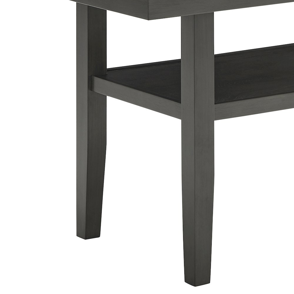 Selena 60″ Gray Faux Marble Top Rectangular Dining Table with Storage Shelf