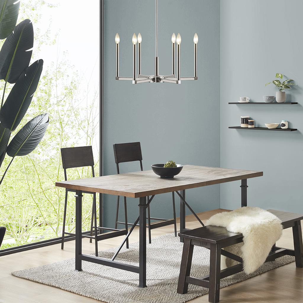 Renzetti 6-Light Contemporary Candelabra Styled Chandelier
