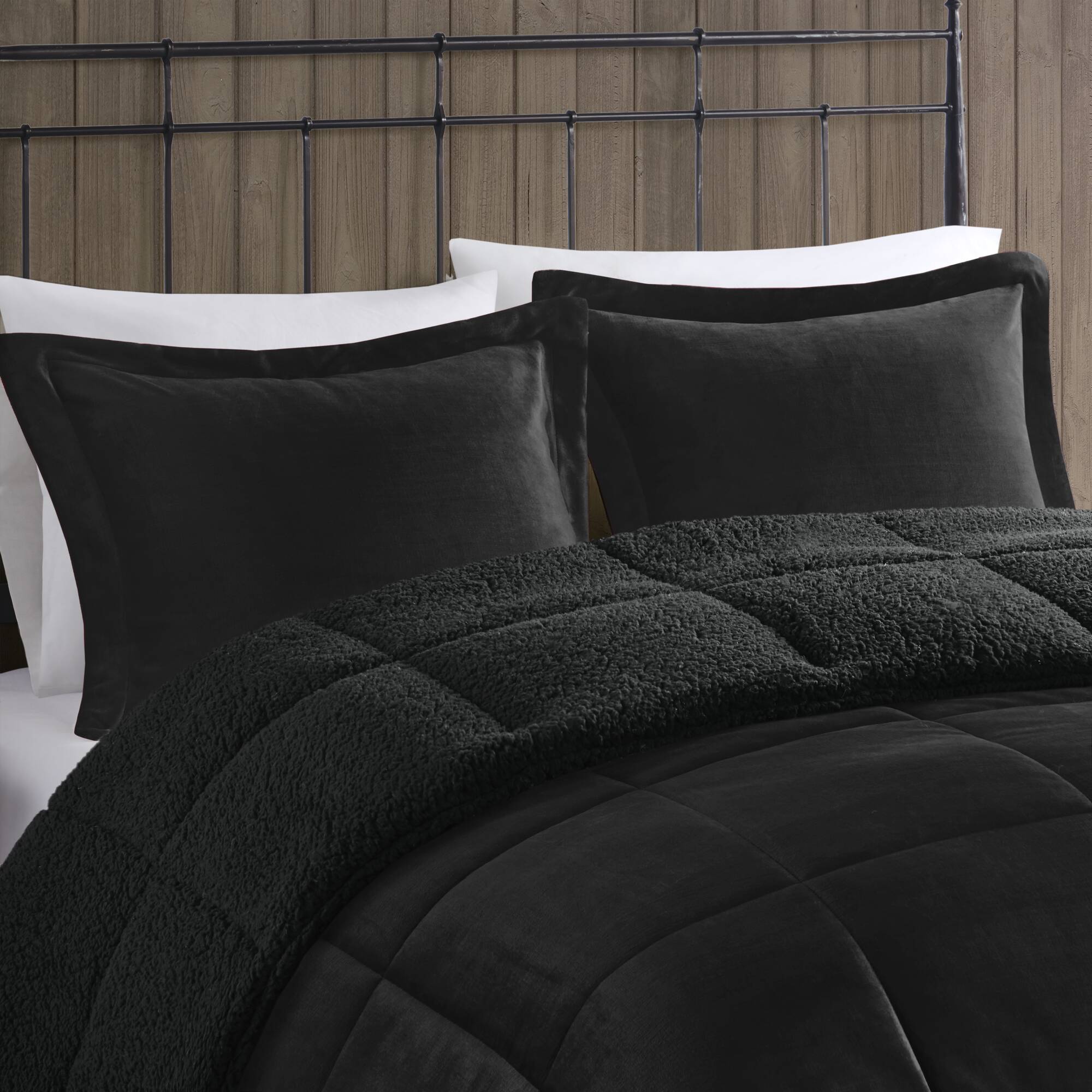 Alton Plush to Sherpa Down Alternative Comforter Set