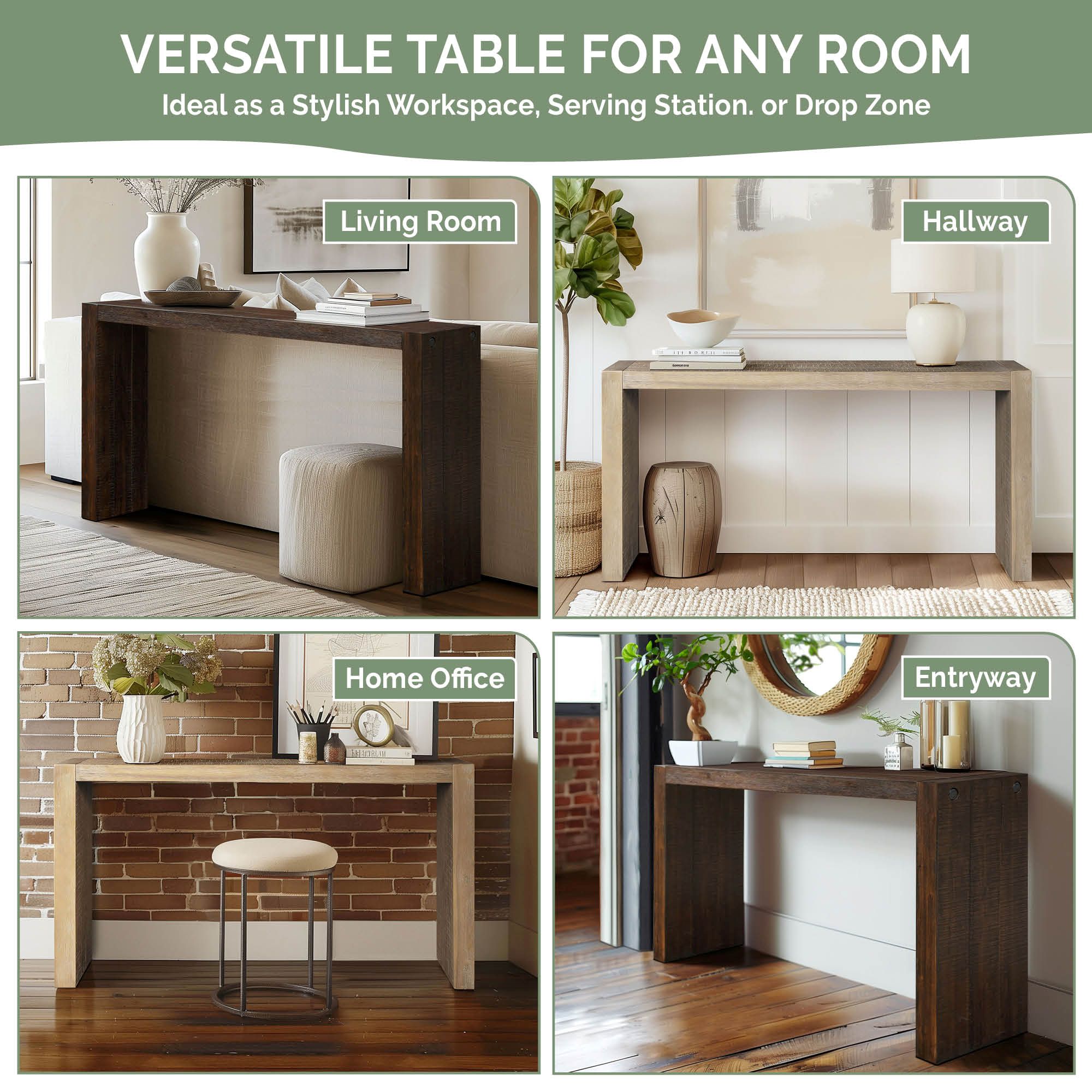 Monterey Counter-Height Wood Console Table (54″W)