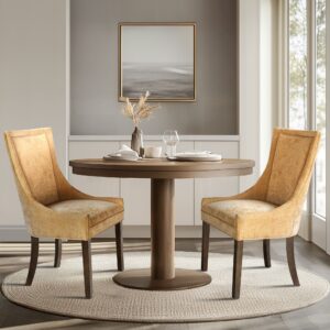 Ultra Upholstered Dining Side Chairs with wood legs (Set of 2) from Madison Park Signature in  Gold. Ultra Upholstered Dining Side Chairs with wood legs (Set of 2) from Madison Park Signature in  Gold. Ultra Upholstered Dining Side Chairs with wood legs (Set of 2) from Madison Park Signature in  Gold. Ultra Upholstered Dining Side Chairs with wood legs (Set of 2) from Madison Park Signature in  Gold. Ultra Upholstered Dining Side Chairs with wood legs (Set of 2) from Madison Park Signature in  Gold.