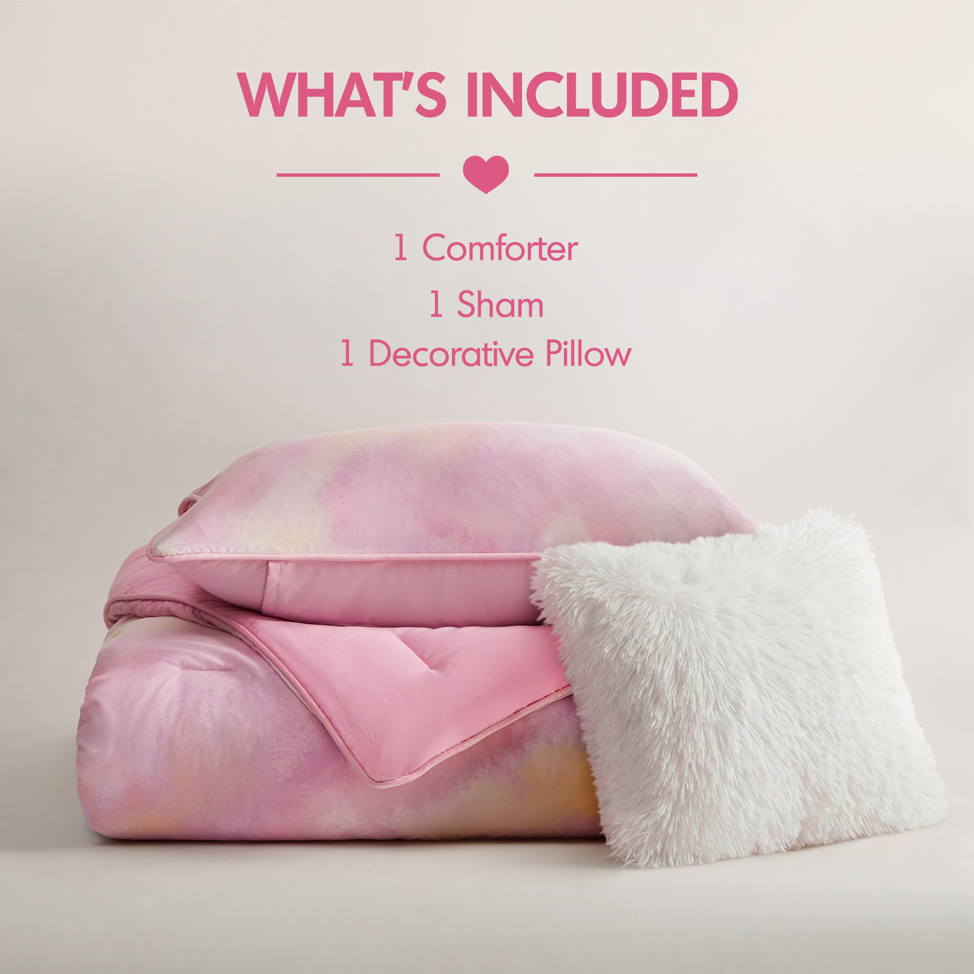 Cassiopeia Watercolor Tie Dye Printed Comforter Set with Throw Pillow