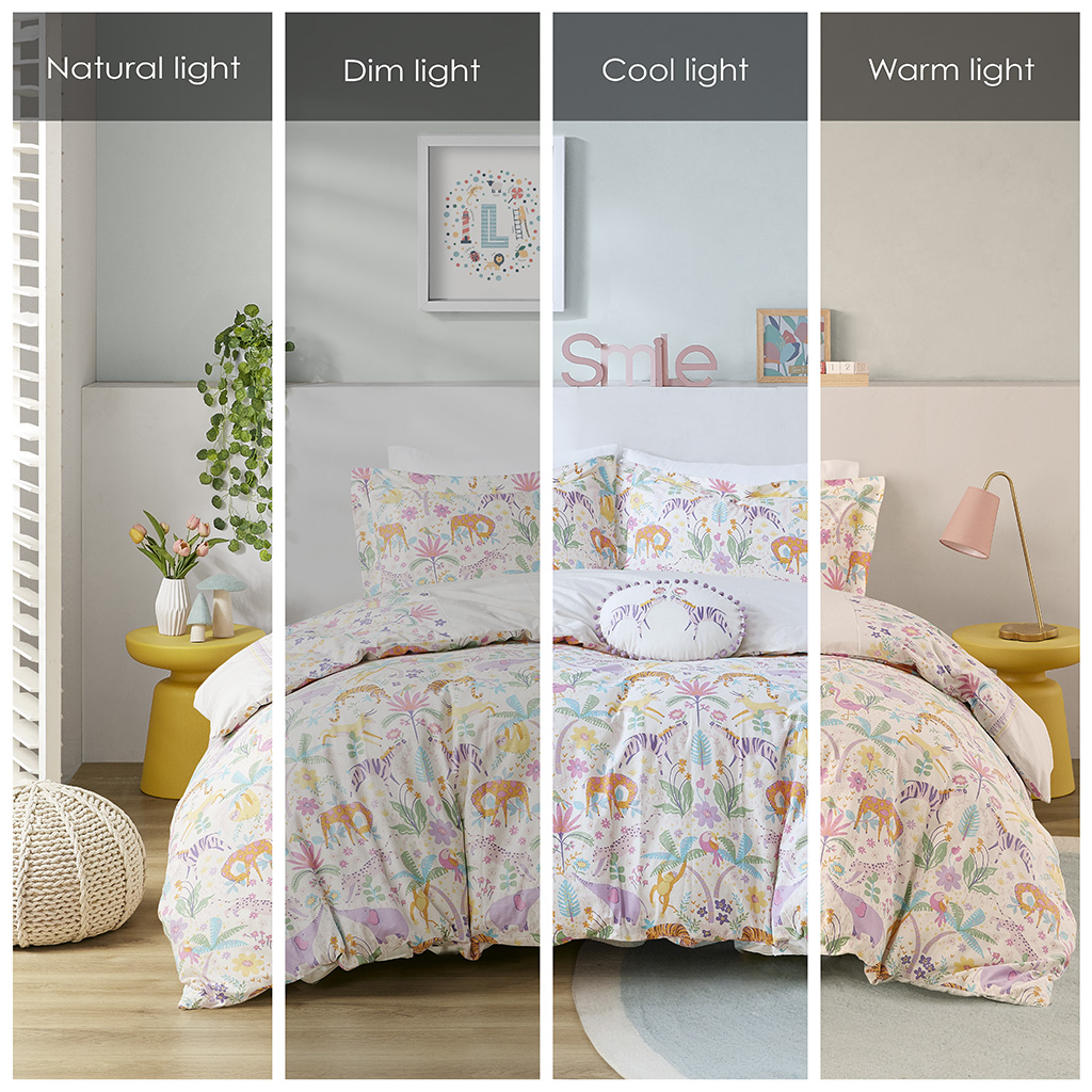Lulu Floral Reversible Cotton Duvet Cover Set with Throw Pillow