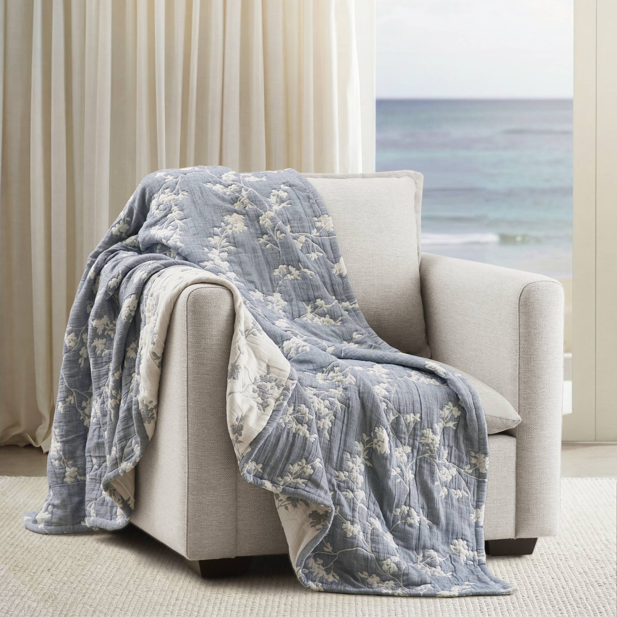 Catalina Botanical Cotton Jacquard Throw