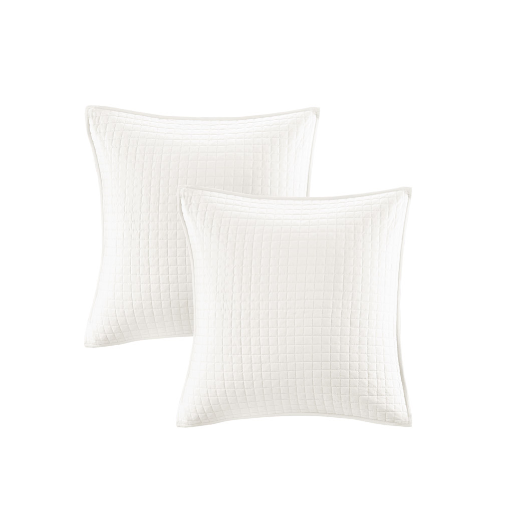 Brooklyn Cotton Jacquard Comforter Set with Euro Shams and Throw Pillows