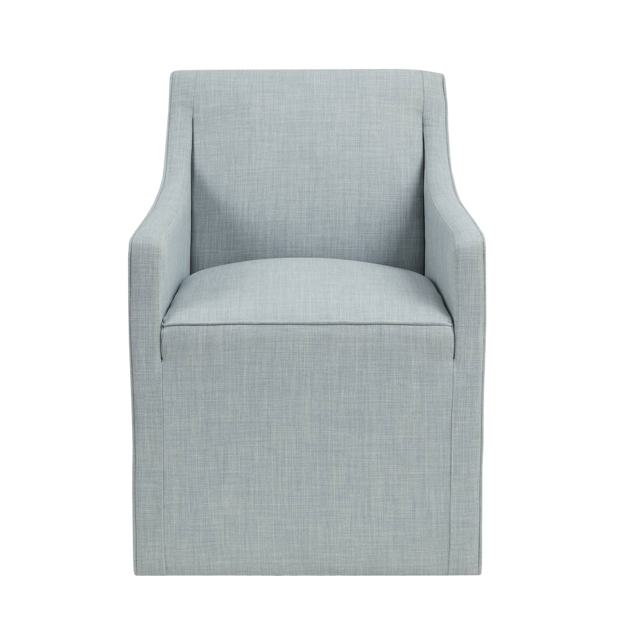 Charlotte Upholstered Dining Arm Chair with Hidden Casters
