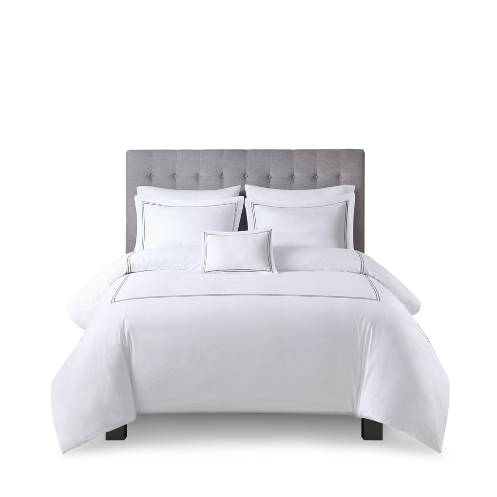 500 Thread Count Luxury Collection 100% Cotton Sateen Embroidered Duvet Cover Set