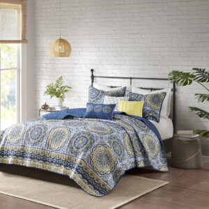 Tangiers 6 Piece Reversible Quilt Set with Throw Pillows from Madison Park in  Blue. Tangiers 6 Piece Reversible Quilt Set with Throw Pillows from Madison Park in  Blue. Tangiers 6 Piece Reversible Quilt Set with Throw Pillows from Madison Park in  Blue. Tangiers 6 Piece Reversible Quilt Set with Throw Pillows from Madison Park in  Blue. Tangiers 6 Piece Reversible Quilt Set with Throw Pillows from Madison Park in  Blue.
