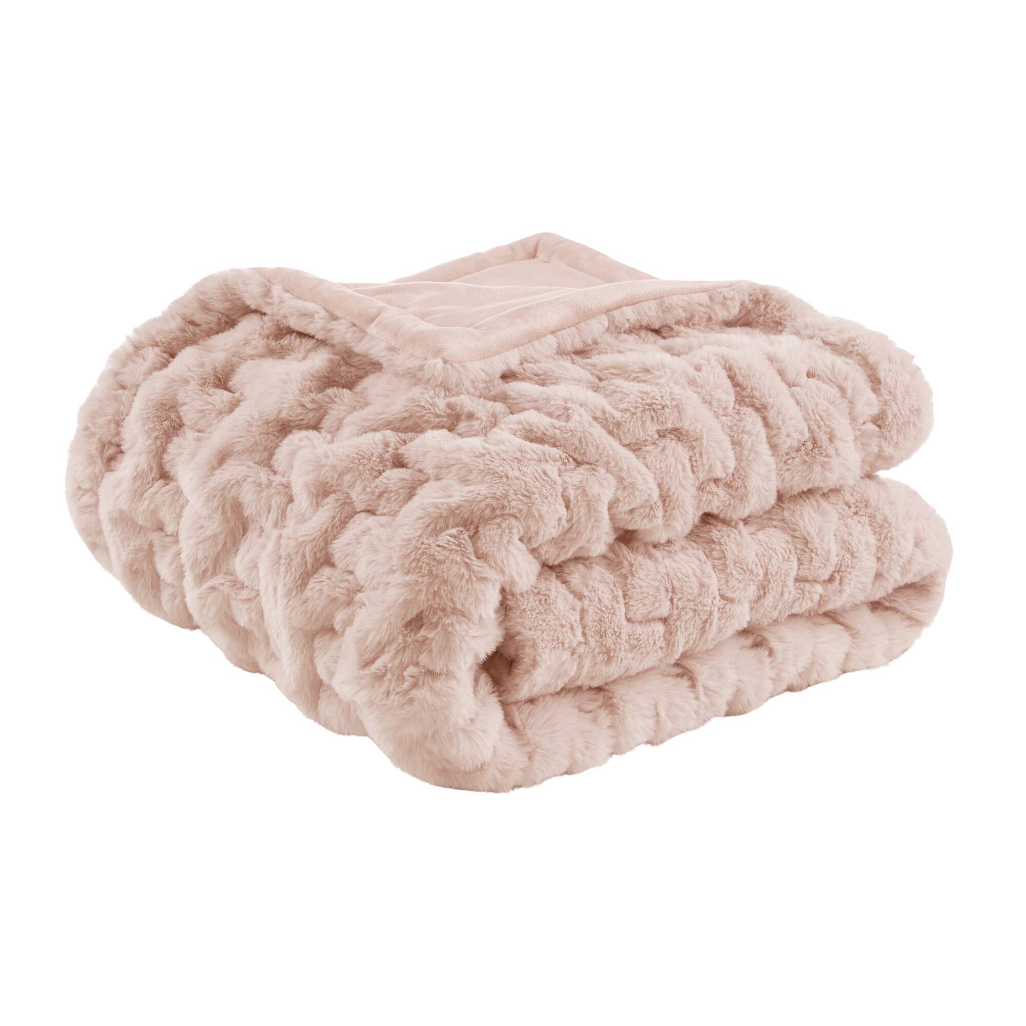 Ruched Fur Throw