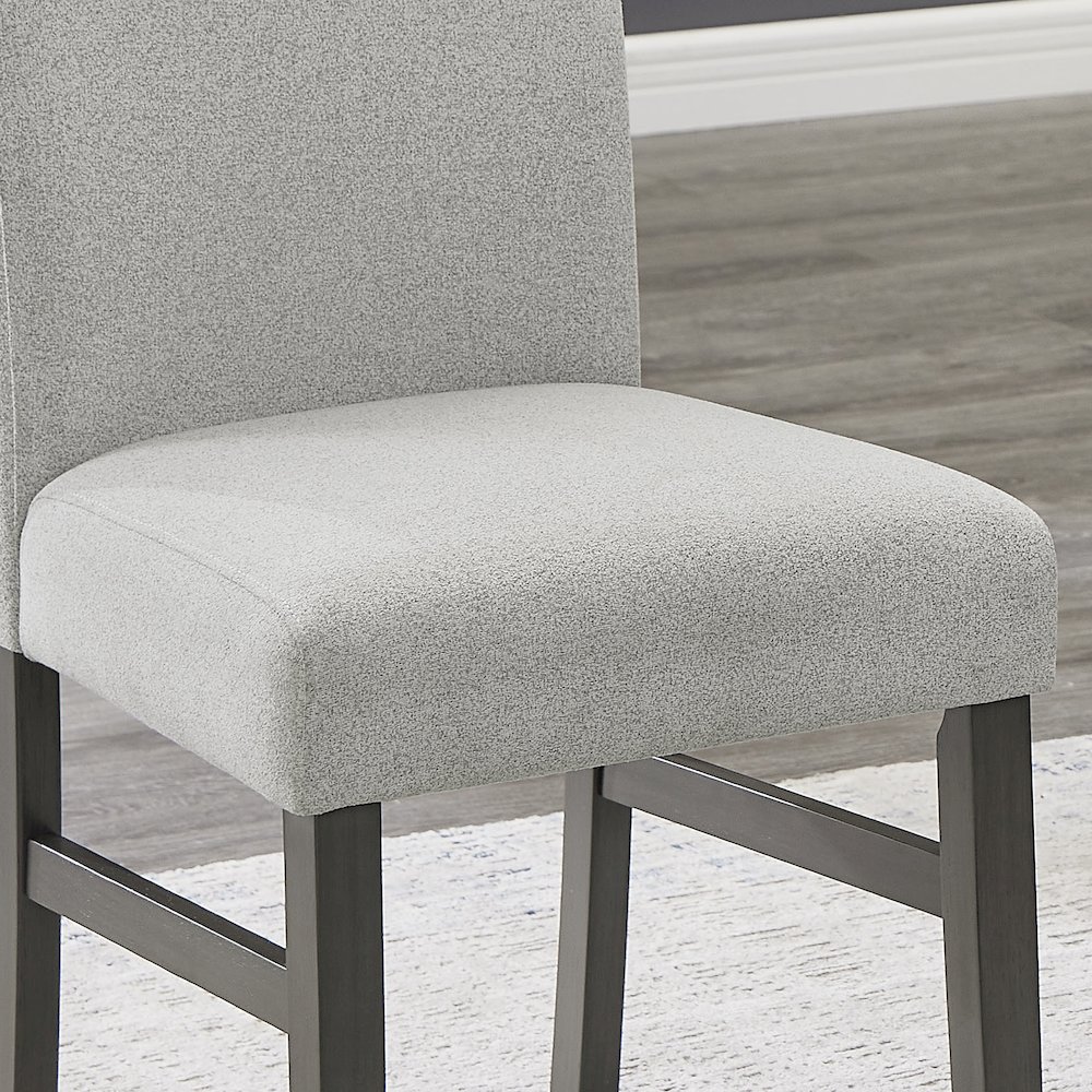 Selena 7-Piece 60″ Rectangular Gray Faux Marble Top Dining Set with 6 Chairs