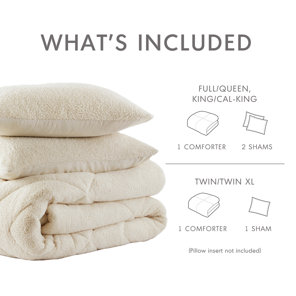 Raya Double Diamond Quilted Teddy Comforter Set