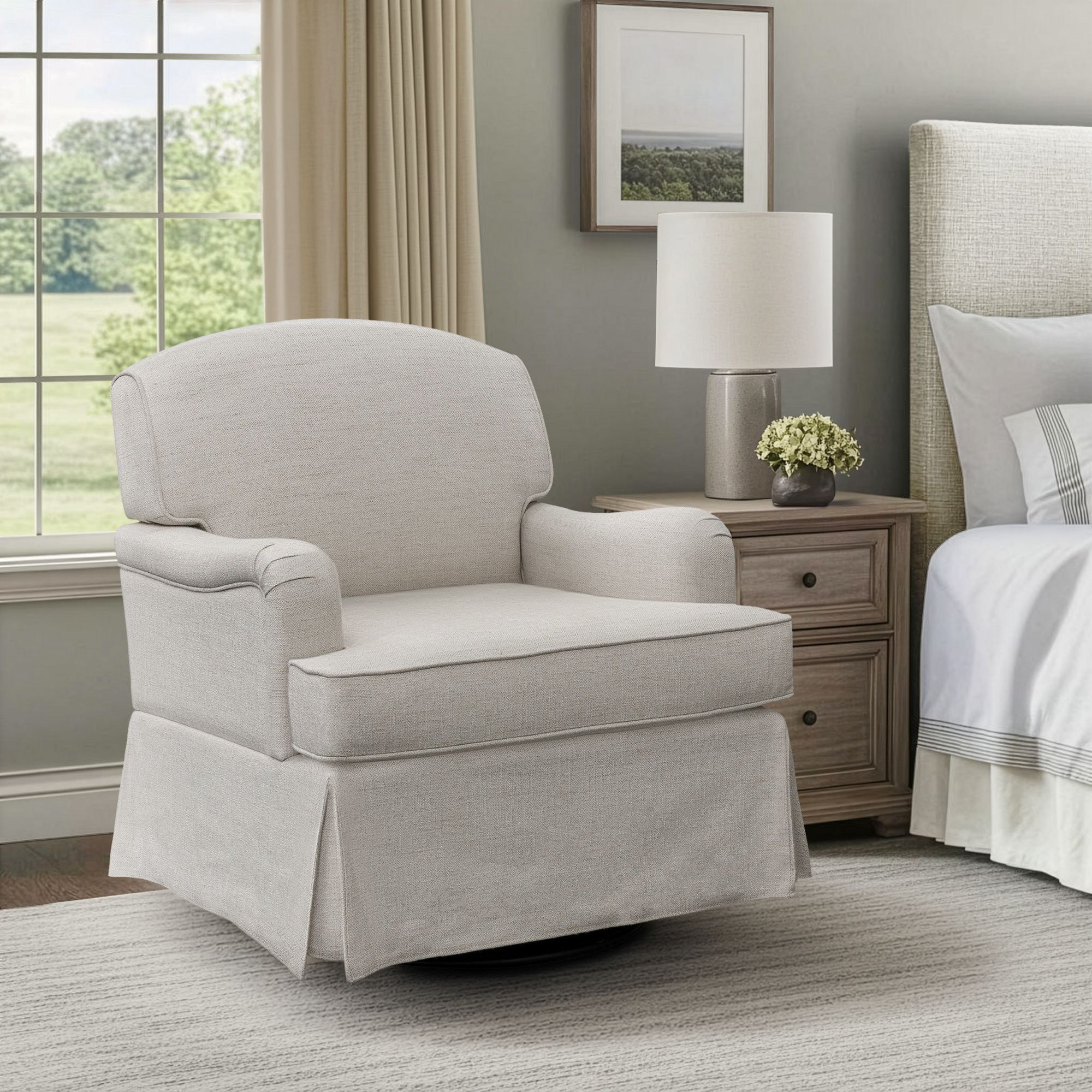 Melody Swivel Glider Skirted ArmChair