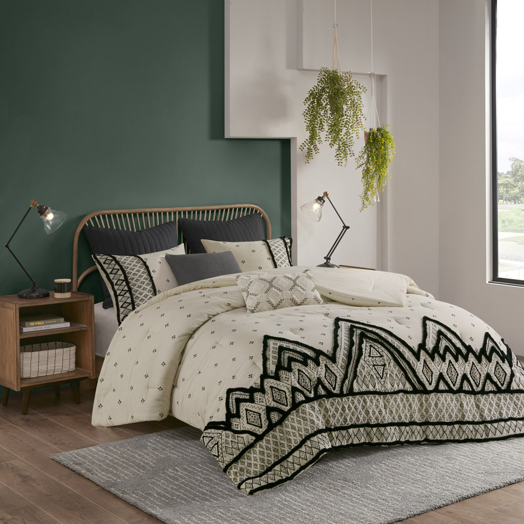 Marta 3 Piece Flax and Cotton Blended Comforter Set