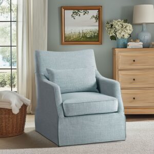 London Upholstered Skirted Swivel Armchair with Lumbar Pillow from Martha Stewart in  Light Blue. London Upholstered Skirted Swivel Armchair with Lumbar Pillow from Martha Stewart in  Light Blue. London Upholstered Skirted Swivel Armchair with Lumbar Pillow from Martha Stewart in  Light Blue. London Upholstered Skirted Swivel Armchair with Lumbar Pillow from Martha Stewart in  Light Blue. London Upholstered Skirted Swivel Armchair with Lumbar Pillow from Martha Stewart in  Light Blue.