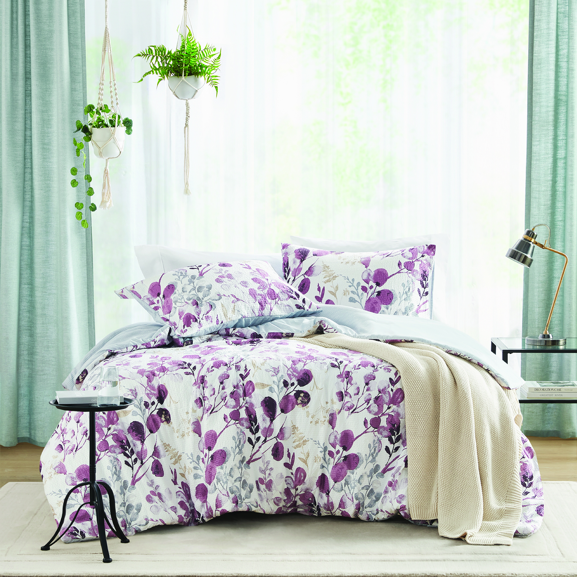 Gabby Reversible Floral Botanical Seersucker Comforter Set