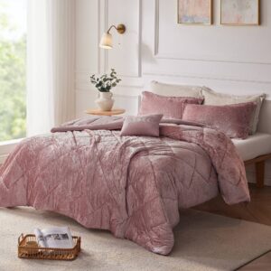Felicia Velvet Comforter Set with Throw Pillow from Intelligent Design in  Blush. Felicia Velvet Comforter Set with Throw Pillow from Intelligent Design in  Blush. Felicia Velvet Comforter Set with Throw Pillow from Intelligent Design in  Blush. Felicia Velvet Comforter Set with Throw Pillow from Intelligent Design in  Blush. Felicia Velvet Comforter Set with Throw Pillow from Intelligent Design in  Blush.