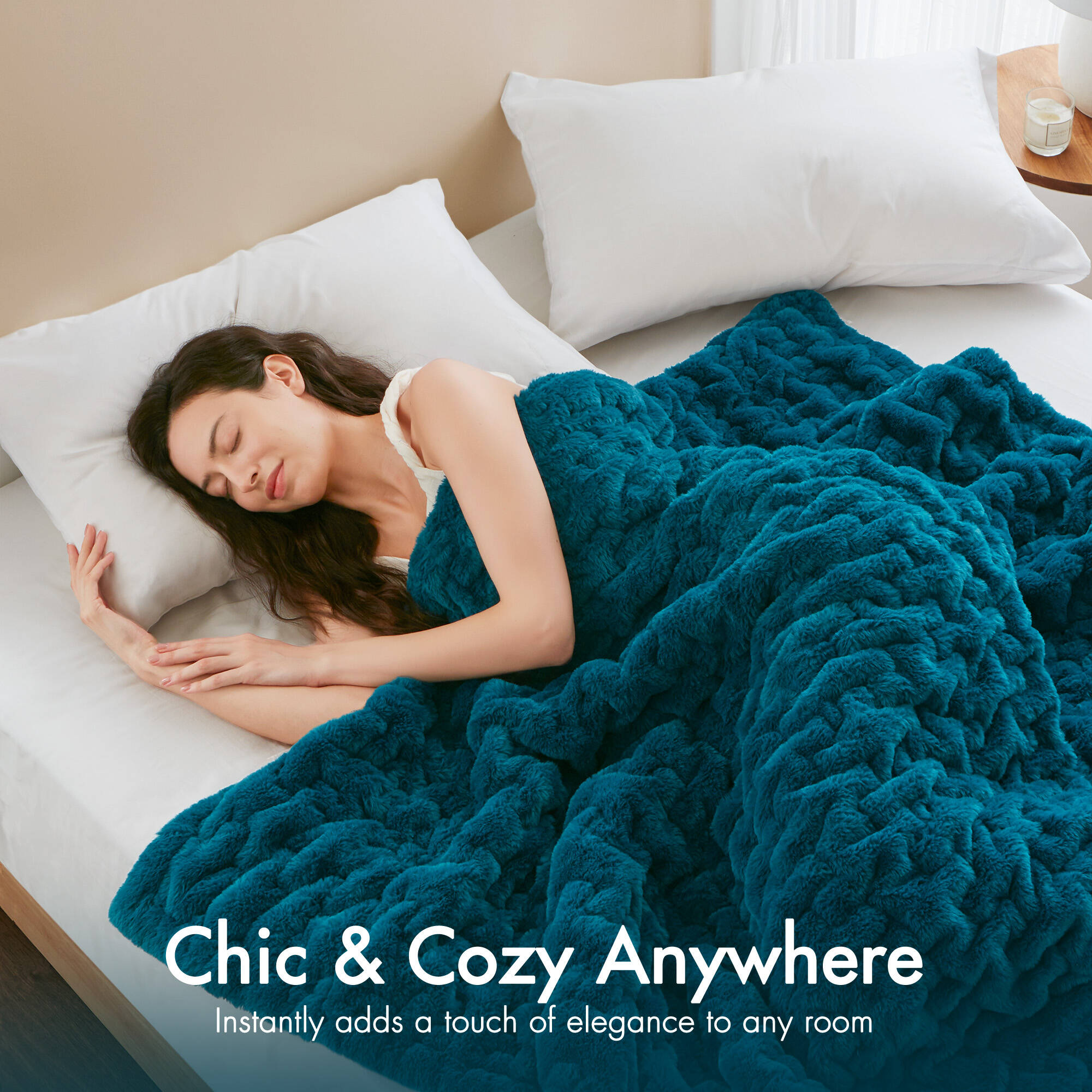 Ruched Fur Throw