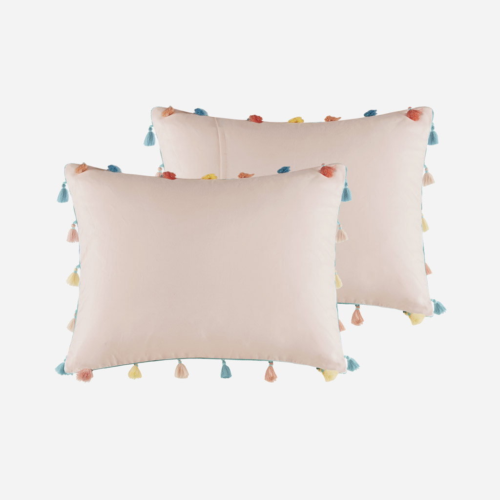 Tessa Tassel Comforter Set with Heart Shaped Throw Pillow