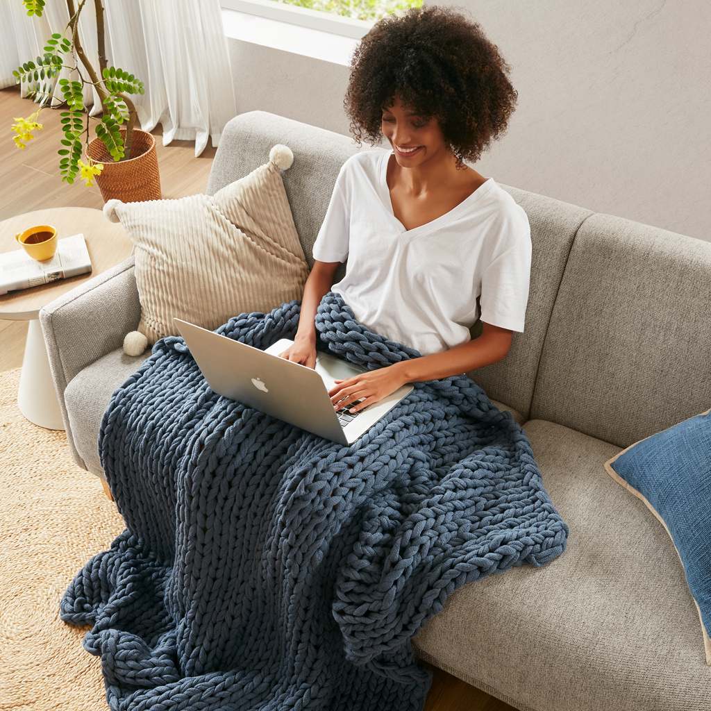 Chunky Double Knit Handmade Throw Blanket