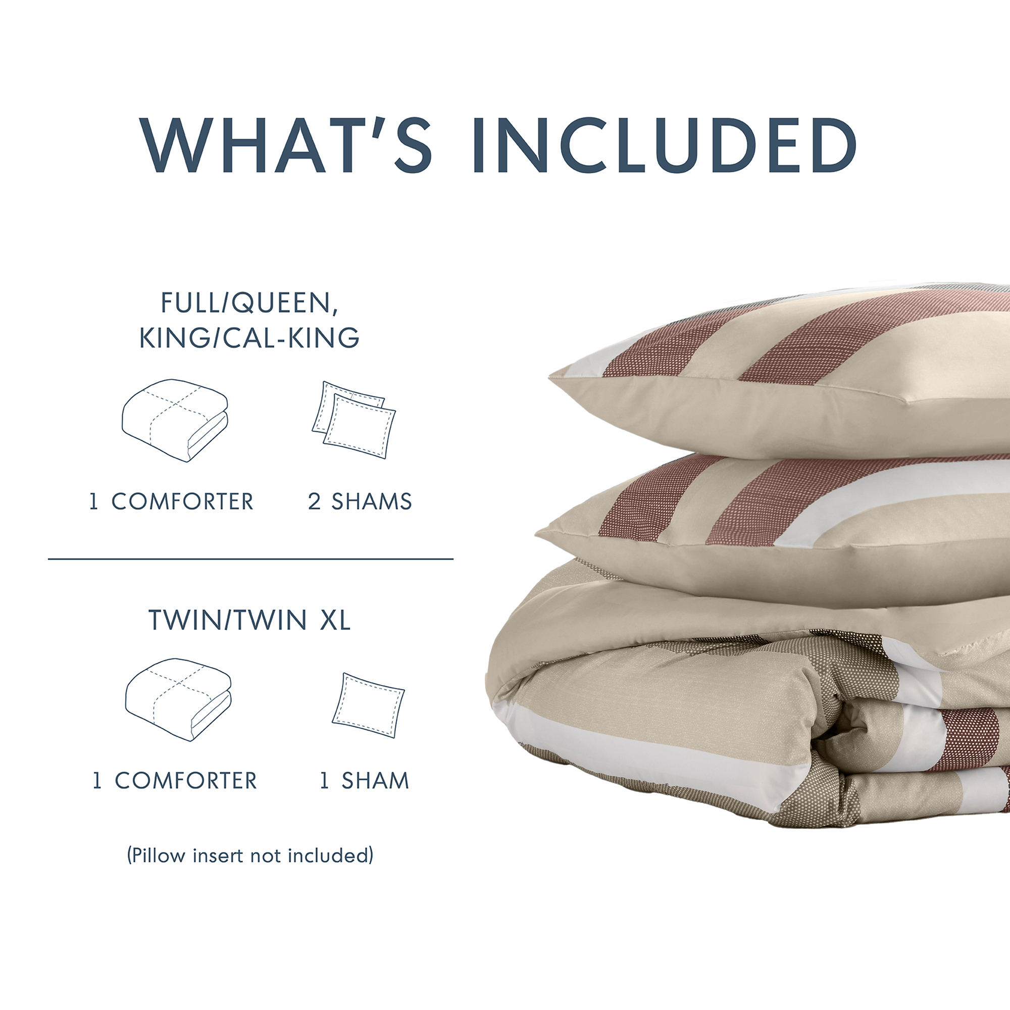 Blais Stripe Textured Print Comforter Set