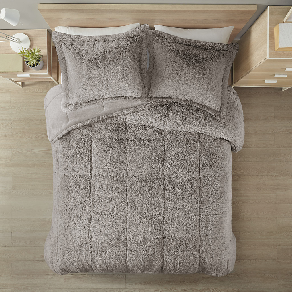 Malea Shaggy Faux Fur Comforter Mini Set