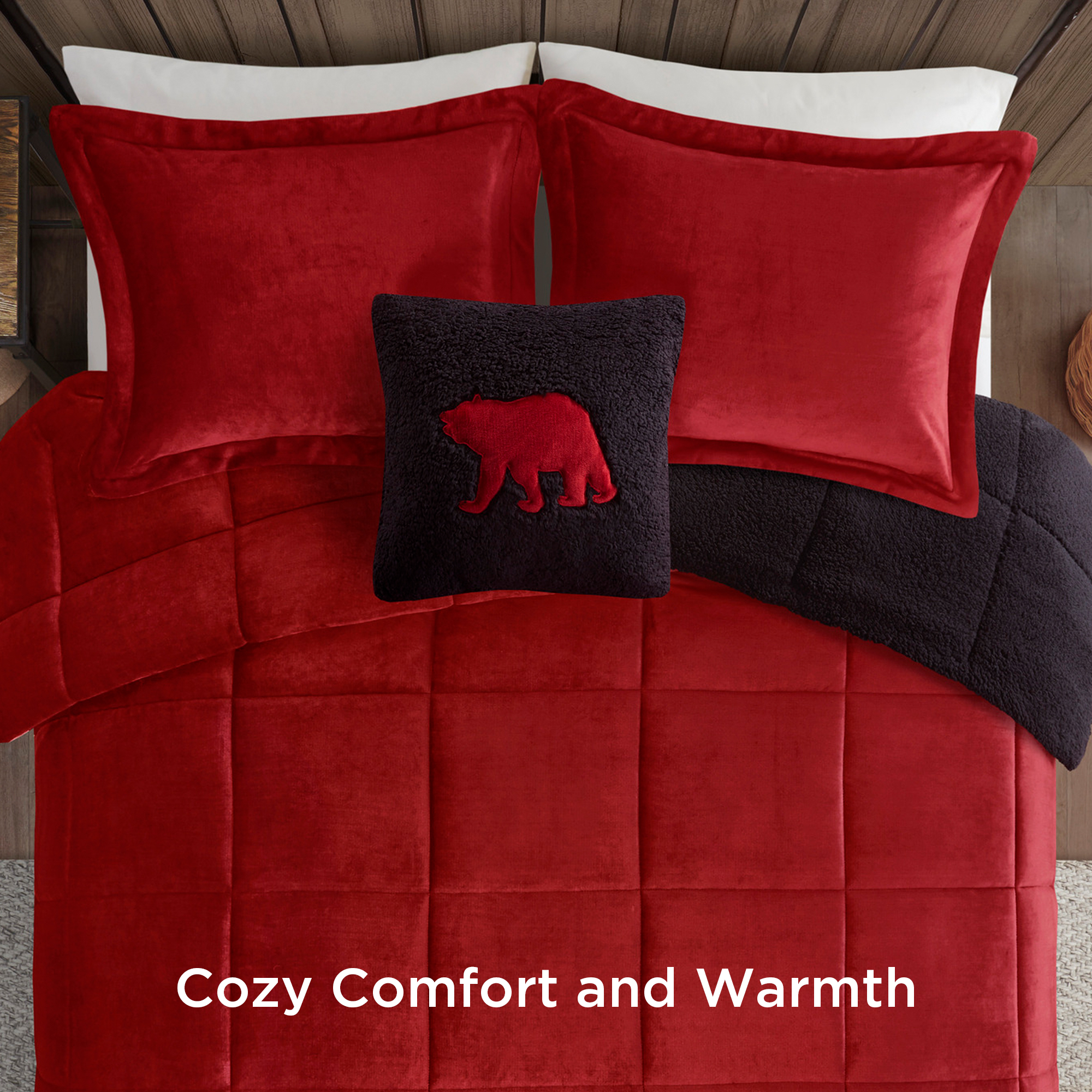 Alton Plush to Sherpa Down Alternative Comforter Set