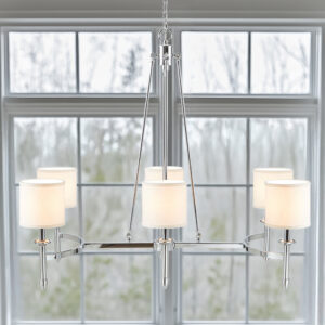 Elegenza 6-light Chandelier with Fabric Drum Shades from Hampton Hill in  Chrome. Elegenza 6-light Chandelier with Fabric Drum Shades from Hampton Hill in  Chrome. Elegenza 6-light Chandelier with Fabric Drum Shades from Hampton Hill in  Chrome. Elegenza 6-light Chandelier with Fabric Drum Shades from Hampton Hill in  Chrome. Elegenza 6-light Chandelier with Fabric Drum Shades from Hampton Hill in  Chrome.