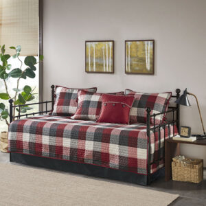 Ridge 6 Piece Reversible Plaid Daybed Cover Set from Madison Park in  Red. Ridge 6 Piece Reversible Plaid Daybed Cover Set from Madison Park in  Red. Ridge 6 Piece Reversible Plaid Daybed Cover Set from Madison Park in  Red. Ridge 6 Piece Reversible Plaid Daybed Cover Set from Madison Park in  Red. Ridge 6 Piece Reversible Plaid Daybed Cover Set from Madison Park in  Red.