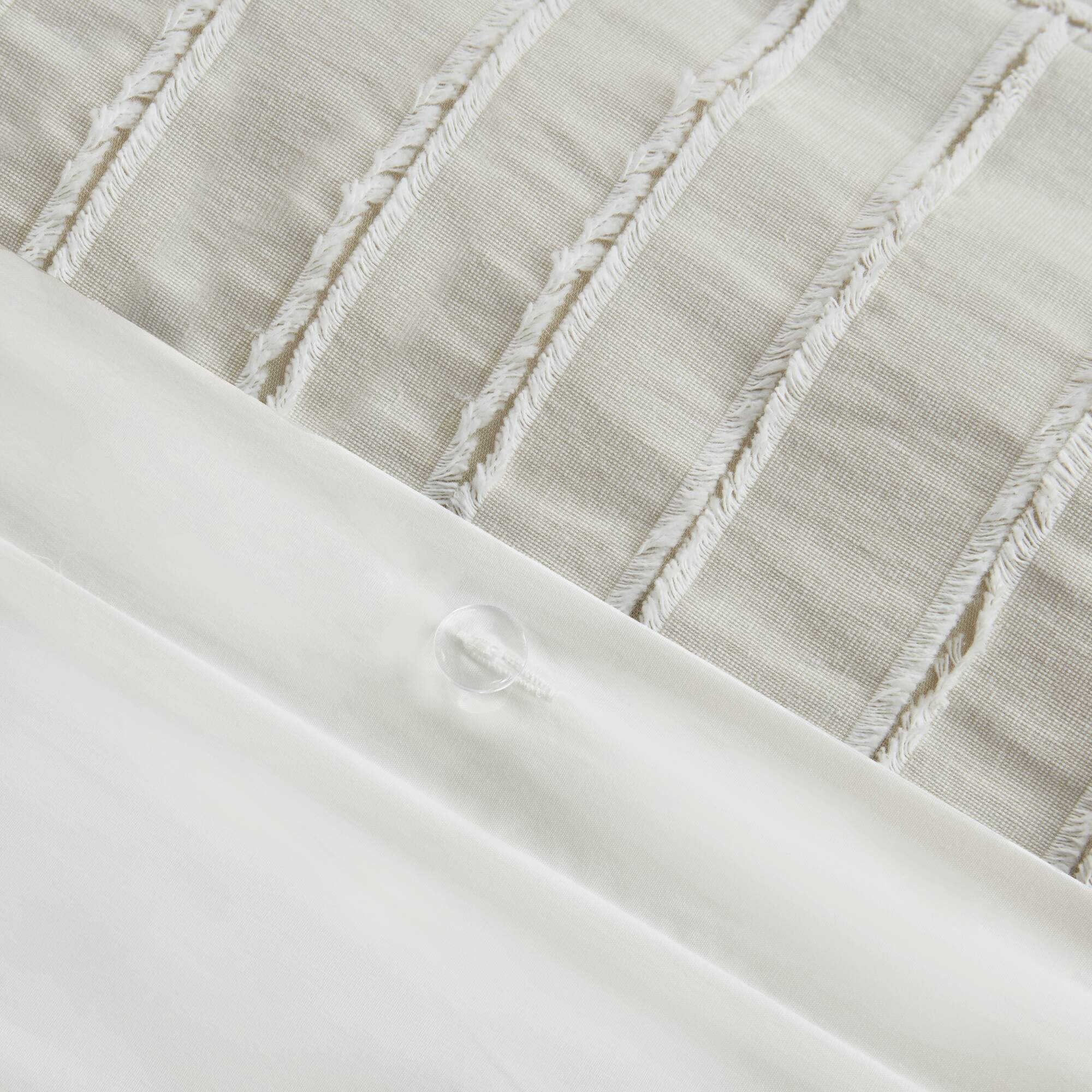 Essence Oversized Cotton Clipped Jacquard Comforter Set with Euro Shams and Throw Pillows