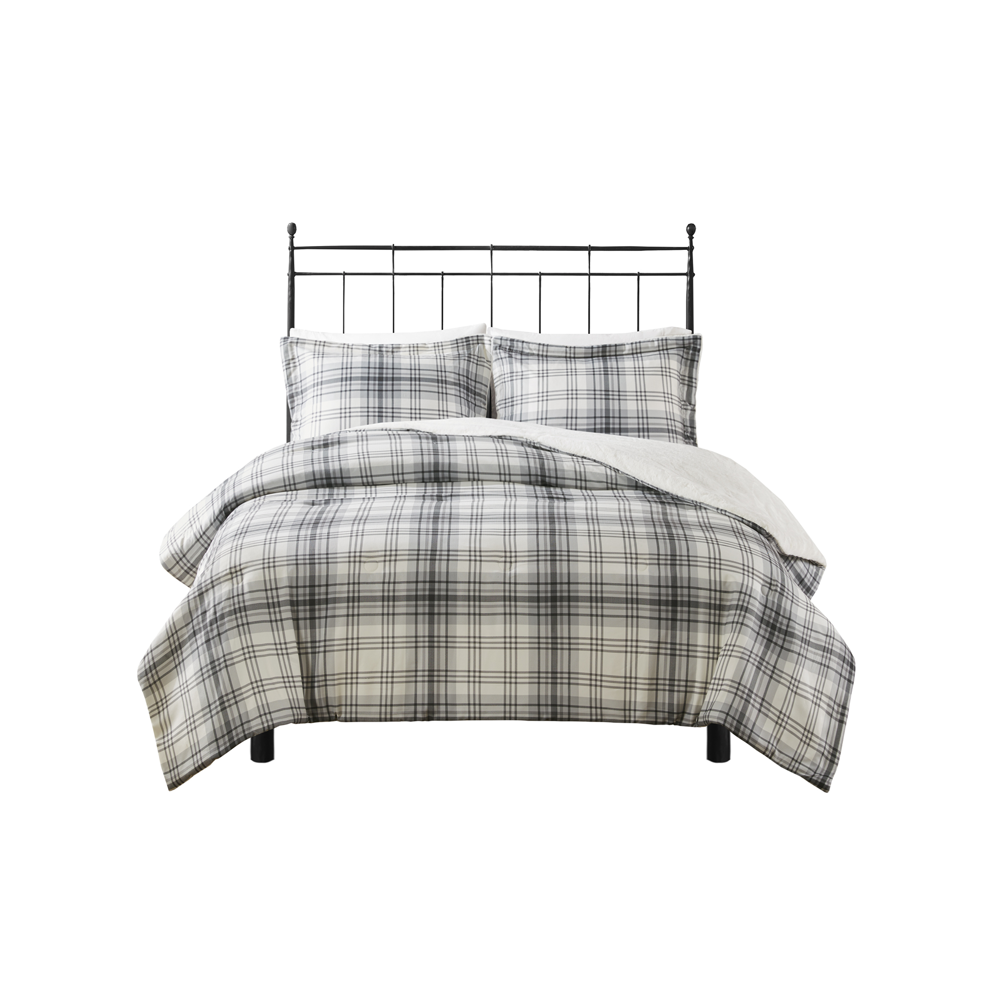 Bernston Faux Wool to Faux Fur Down Alternative Comforter Set