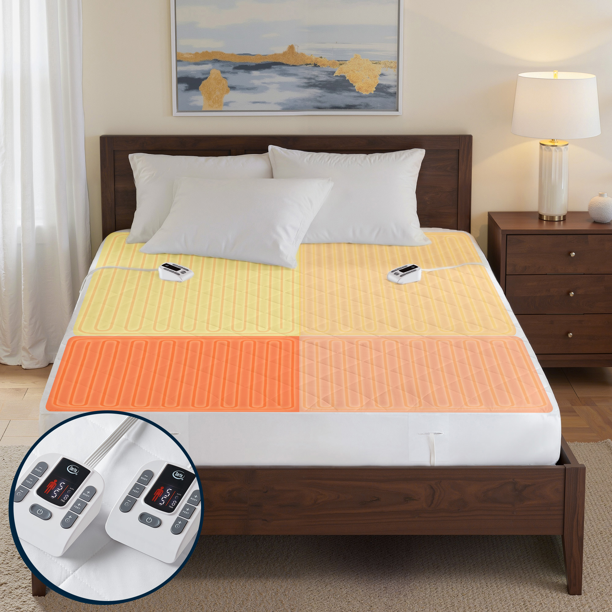 Microfiber Zoned Heated Mattress Pad