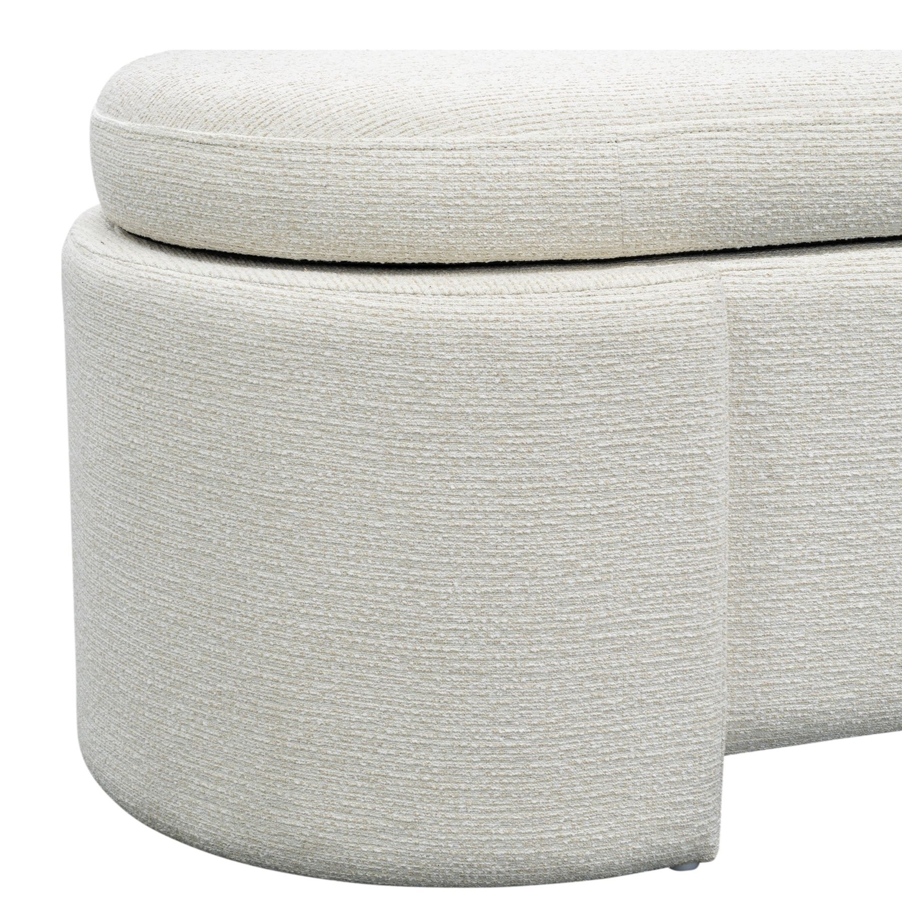 Leslie Fully Upholstered Oval Storage Bench with Soft-Close Lid