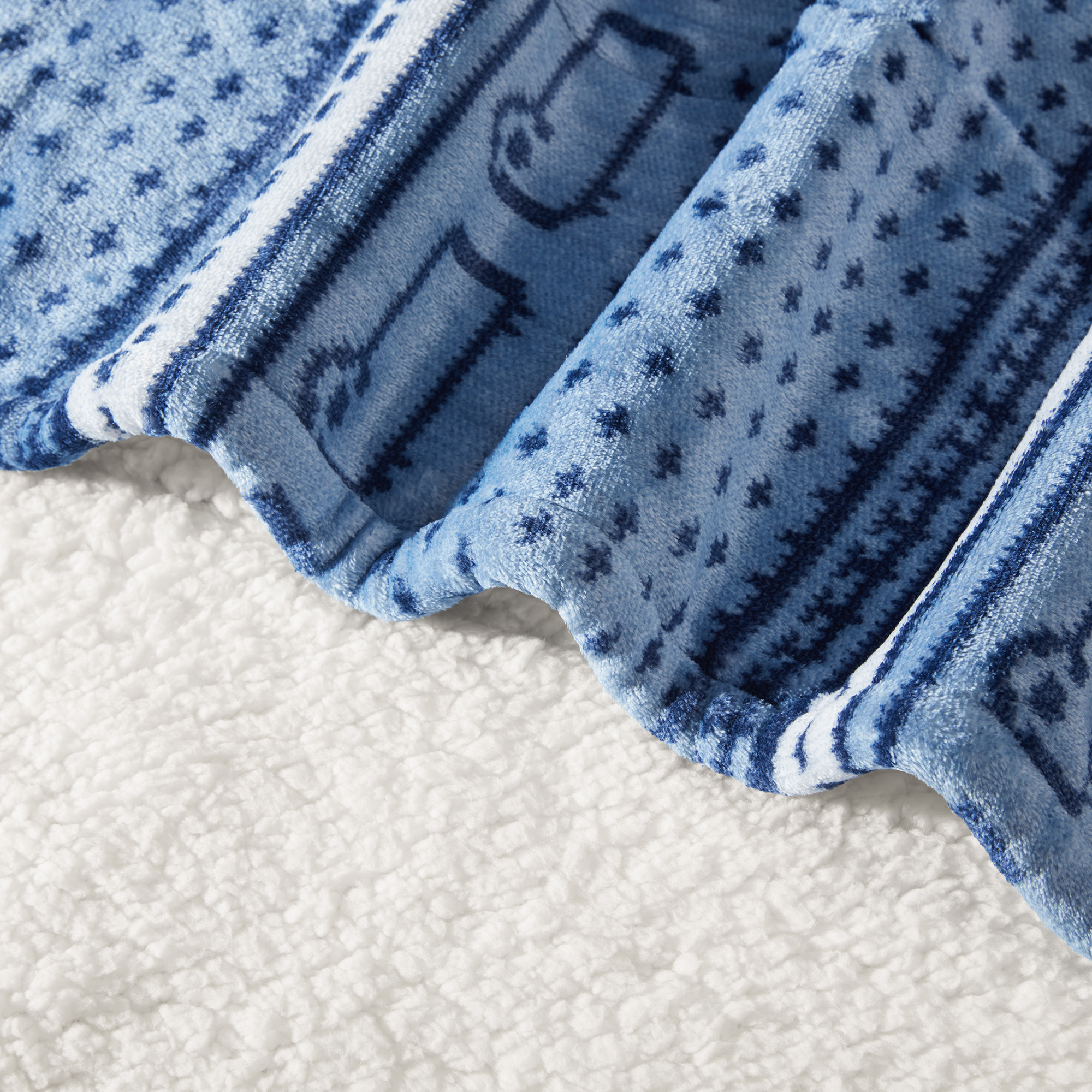 Print Plush to Sherpa Heated Throw