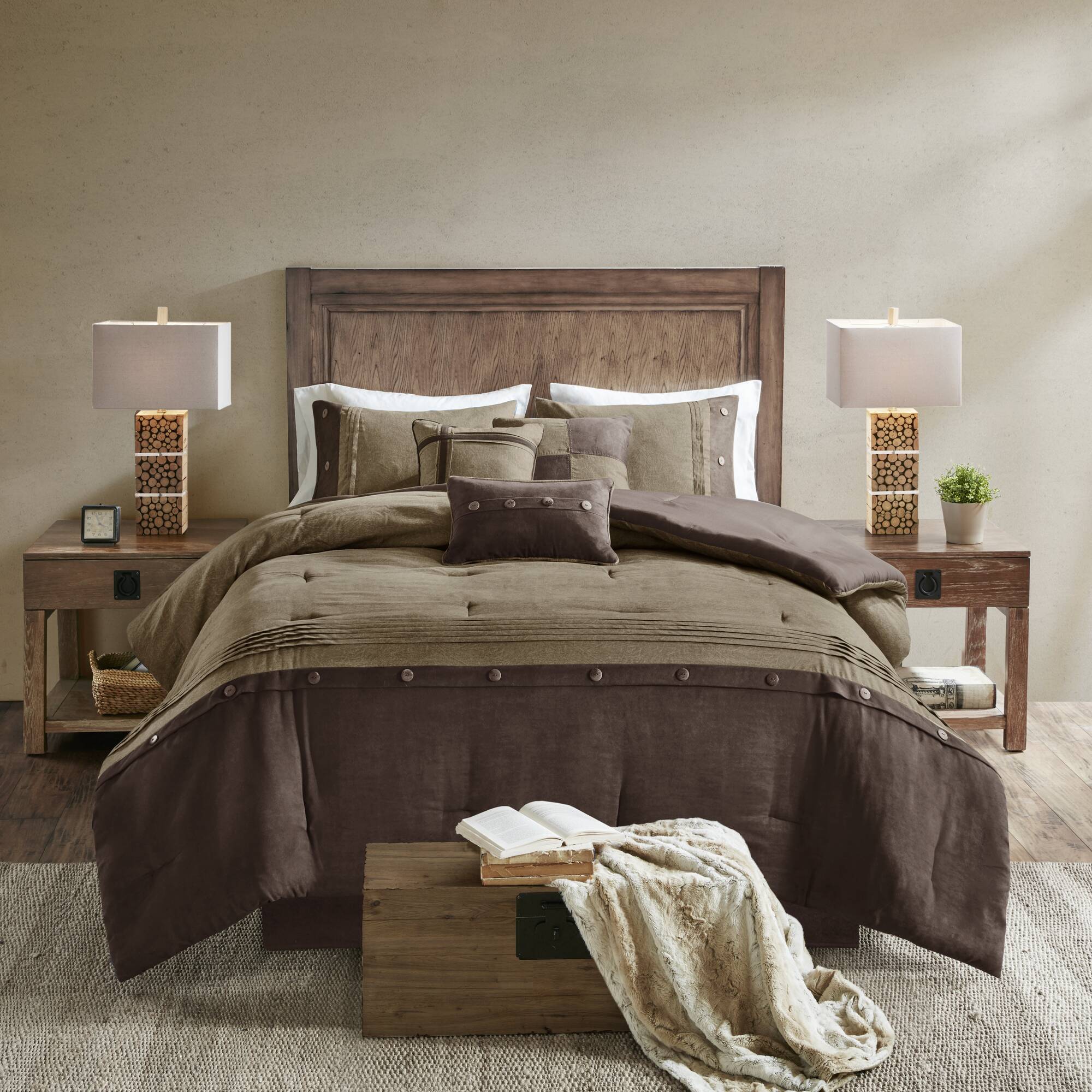 Boone 7 Piece Faux Suede Comforter Set