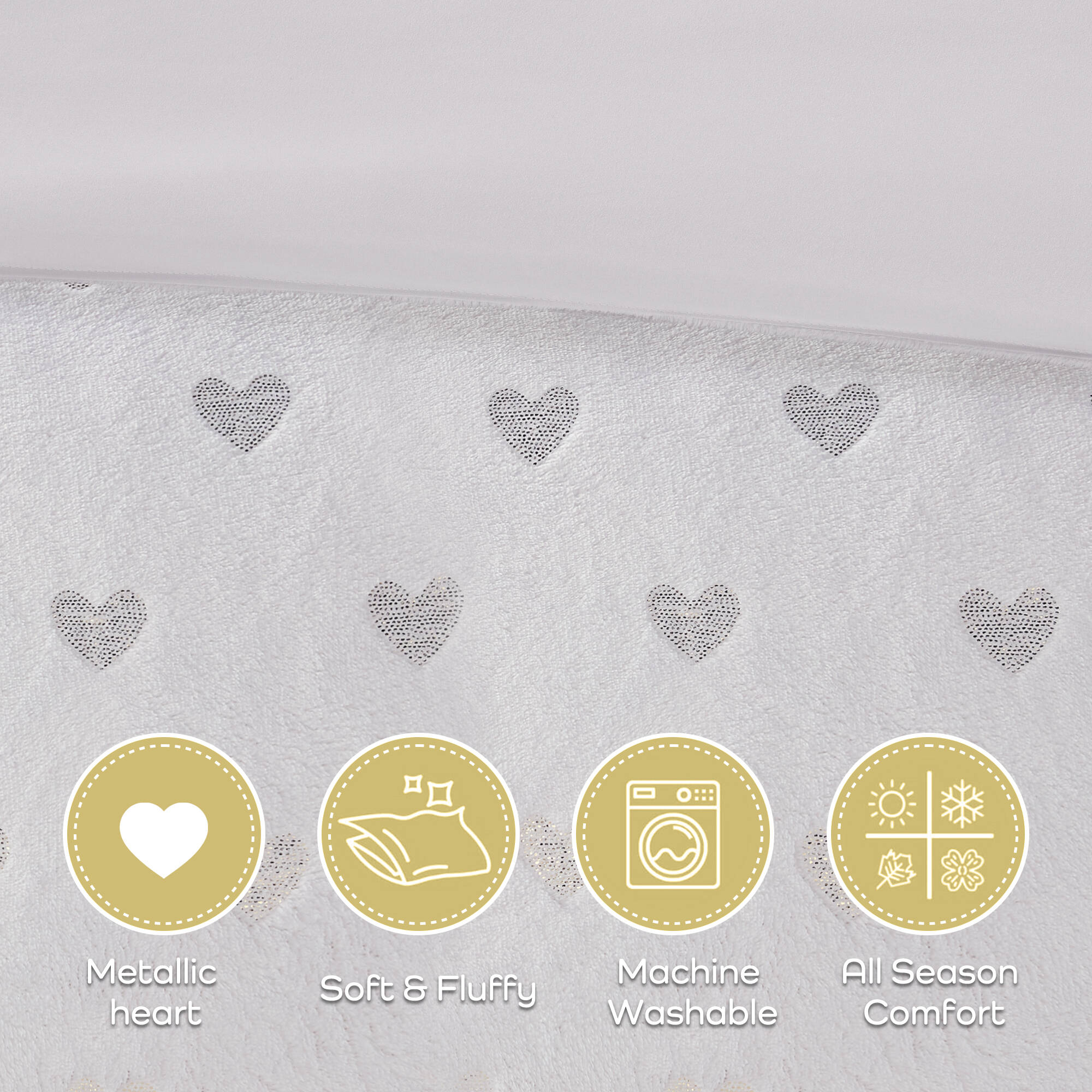 Rosalie Metallic Printed Plush Comforter Set with Throw Pillow