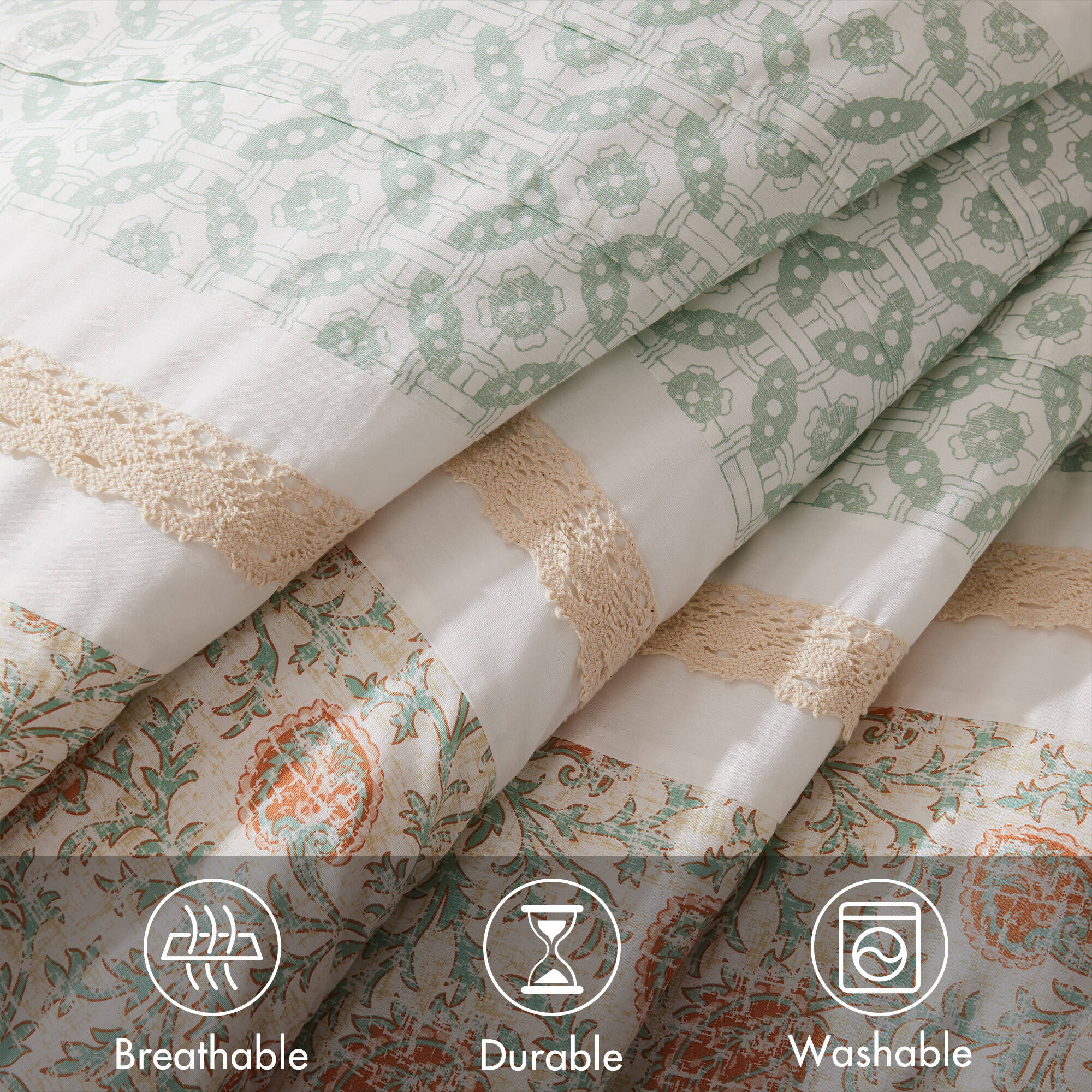 Dawn 9 Piece Cotton Percale Comforter Set