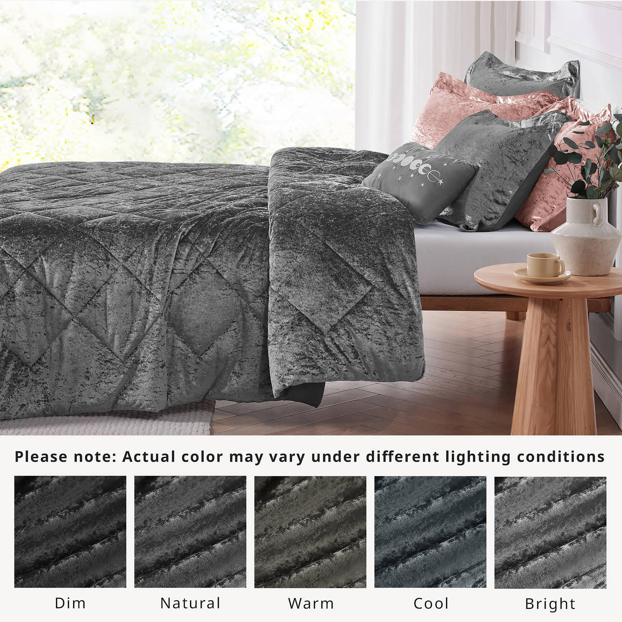 Felicia Velvet Comforter Set with Throw Pillow