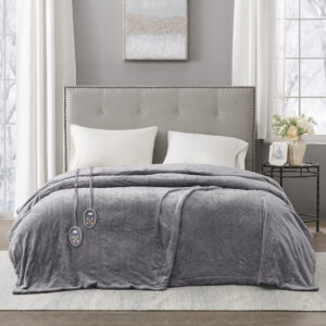 Plush Heated Blanket from Beautyrest in  Grey. Plush Heated Blanket from Beautyrest in  Grey. Plush Heated Blanket from Beautyrest in  Grey. Plush Heated Blanket from Beautyrest in  Grey. Plush Heated Blanket from Beautyrest in  Grey.