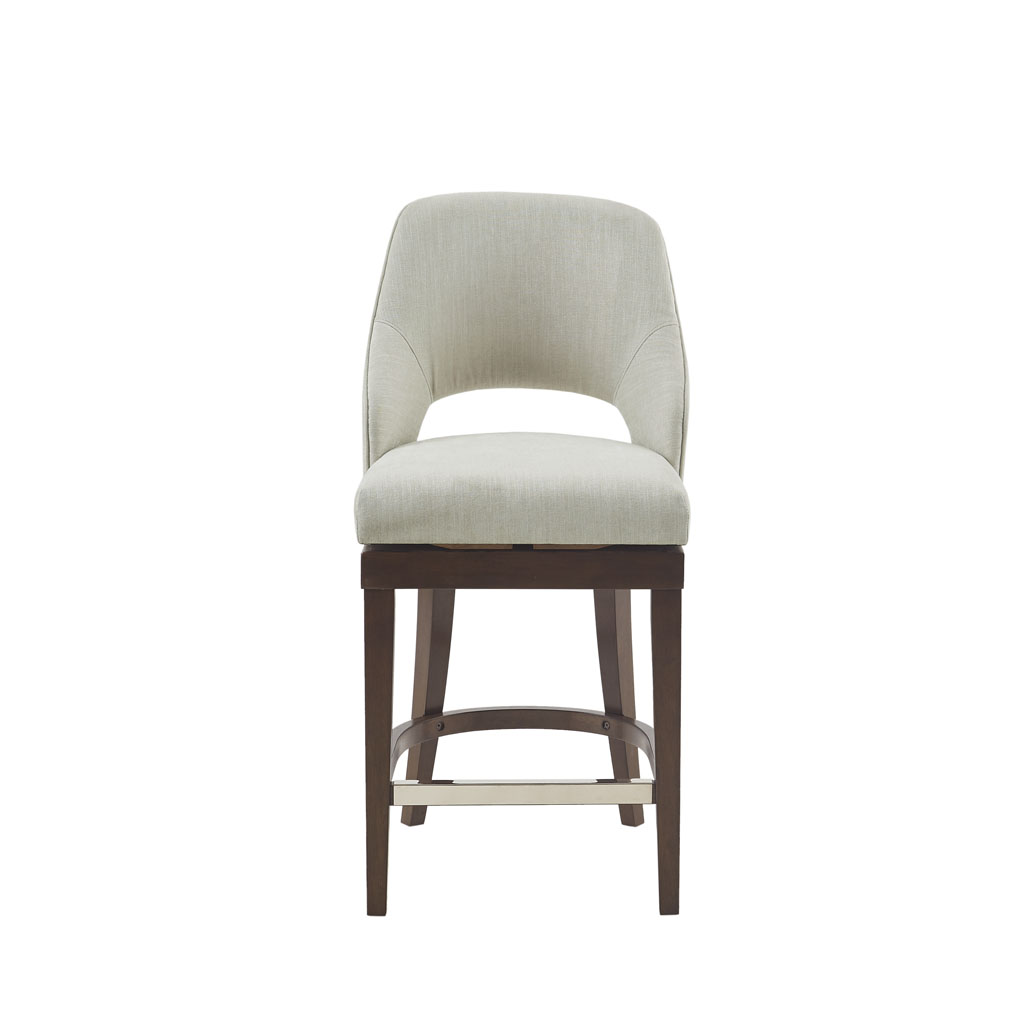 Jillian Upholstered Counter Stool with Cutout Back Design and Swivel Seat