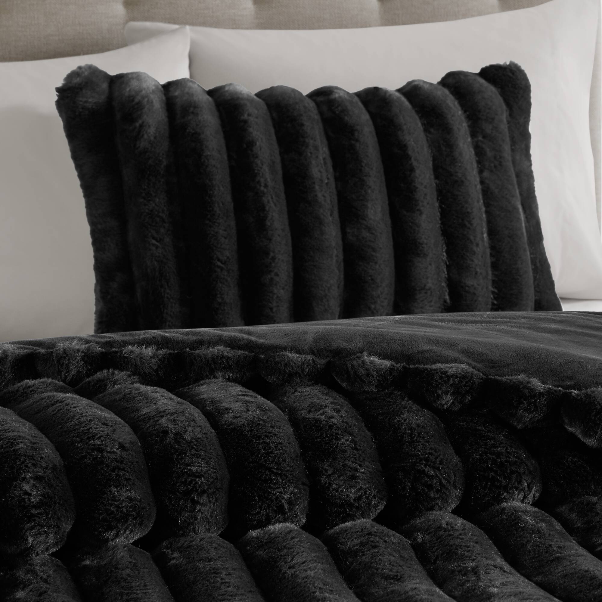Jasmine 3 Piece Faux Fur Comforter Set