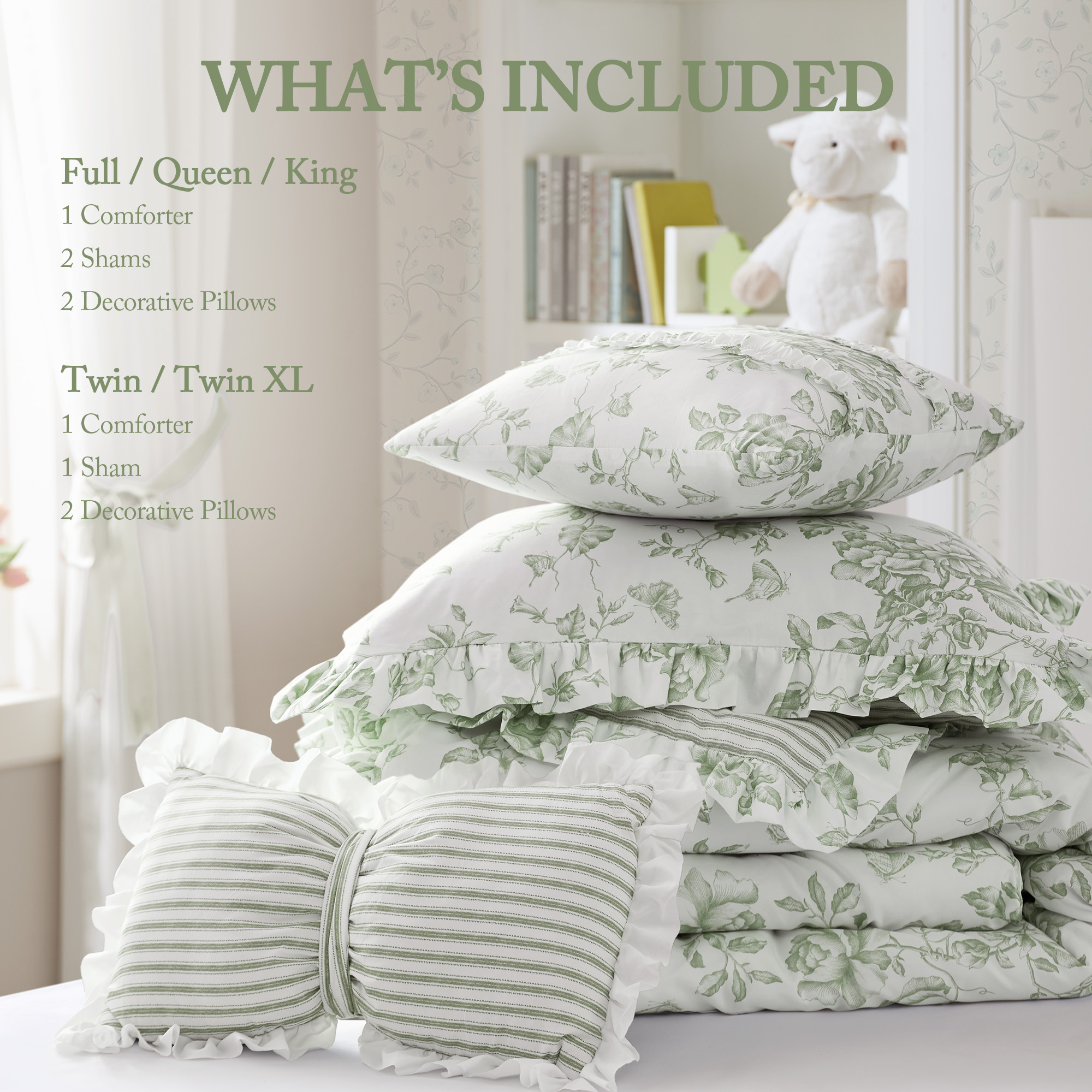 Adele Comforter Set with Decorative Pillows