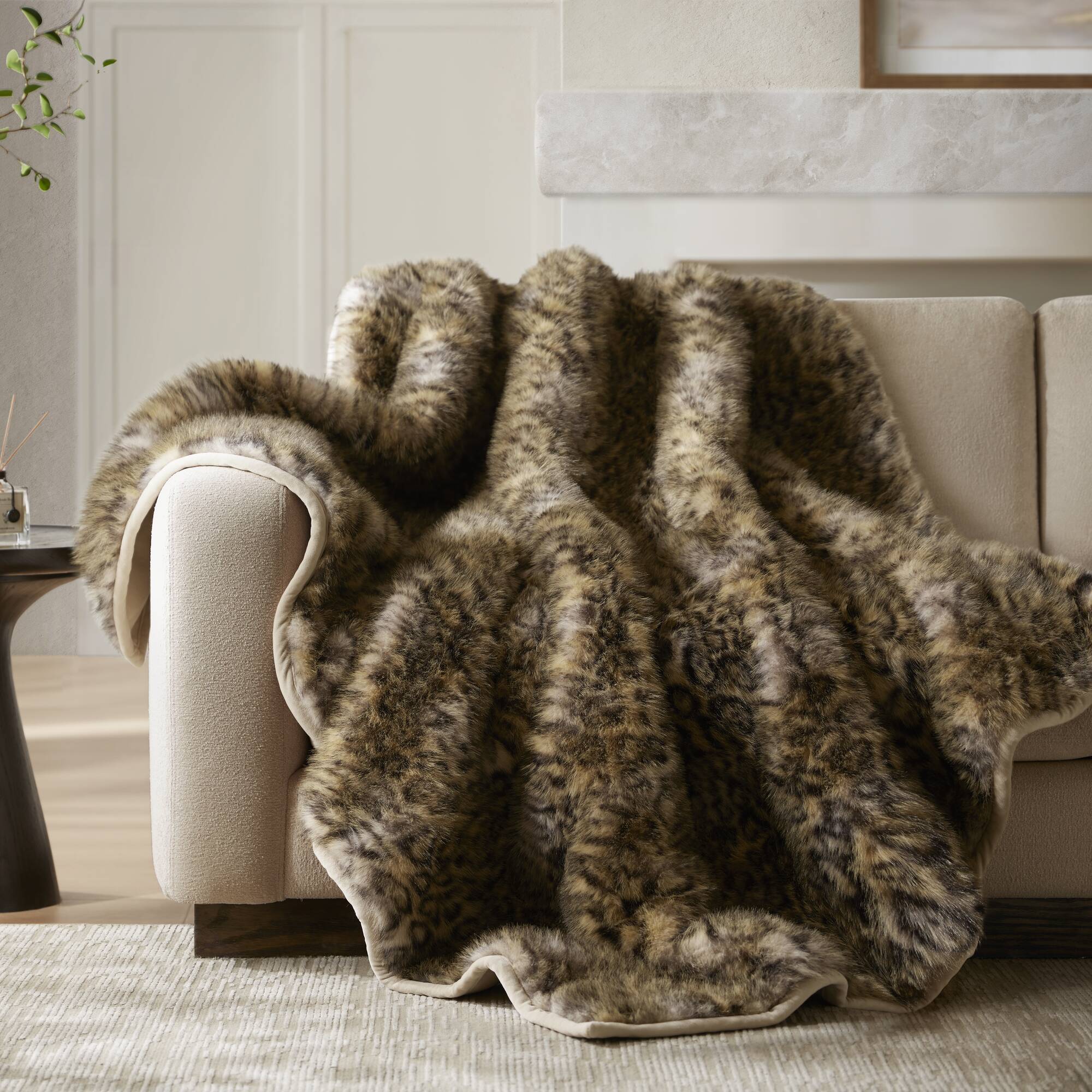 Botswana Animal Print Faux Fur Throw Blanket