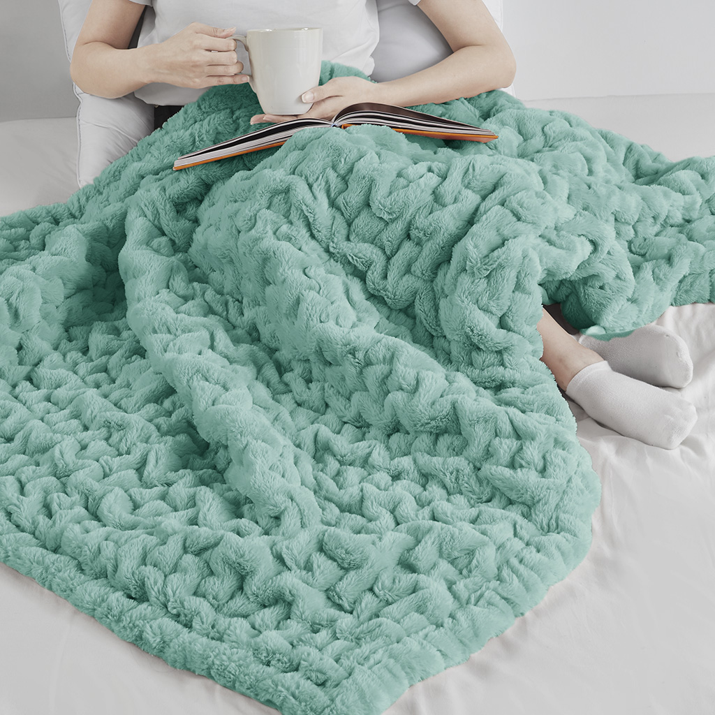 Ruched Fur Throw