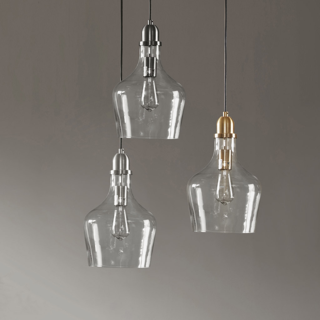 Auburn Bell Shaped Hanging Glass Pendant Light