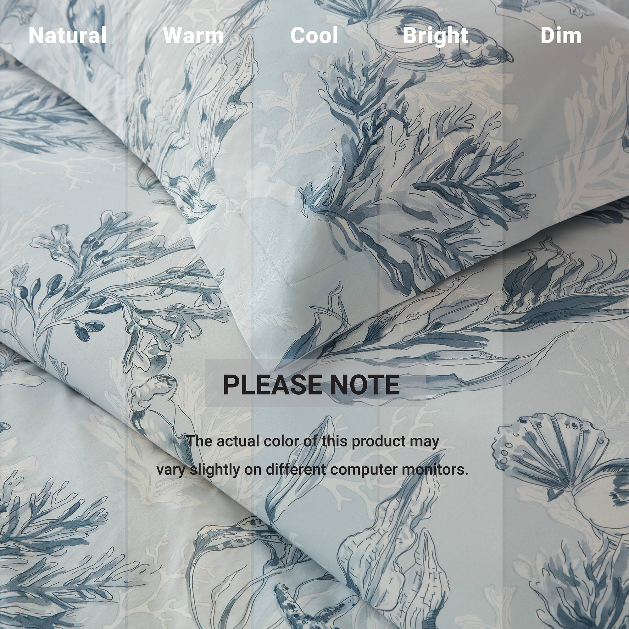 Paros Coral Reef 100% Cotton Sateen Duvet Cover Set