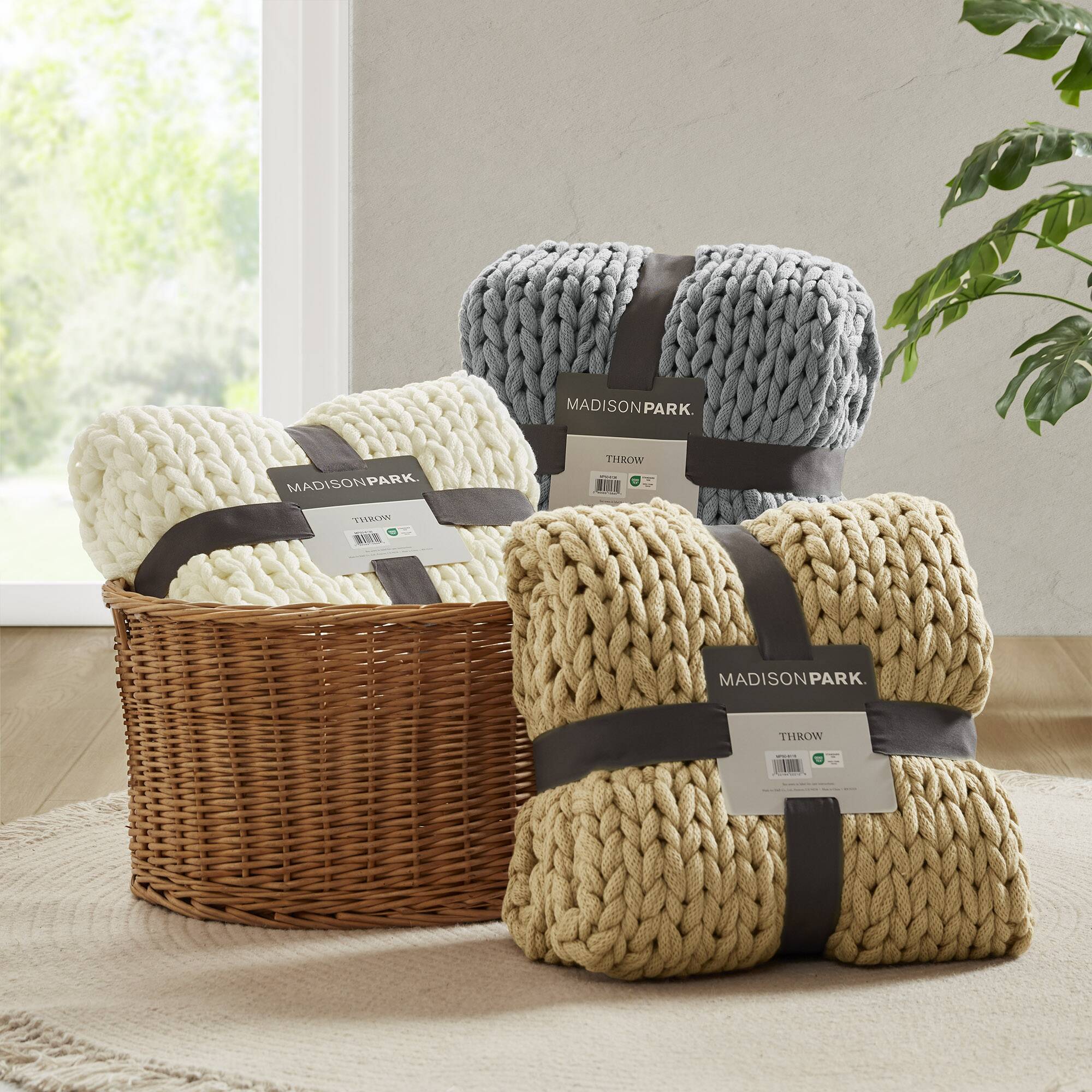Chunky Double Knit Handmade Throw Blanket