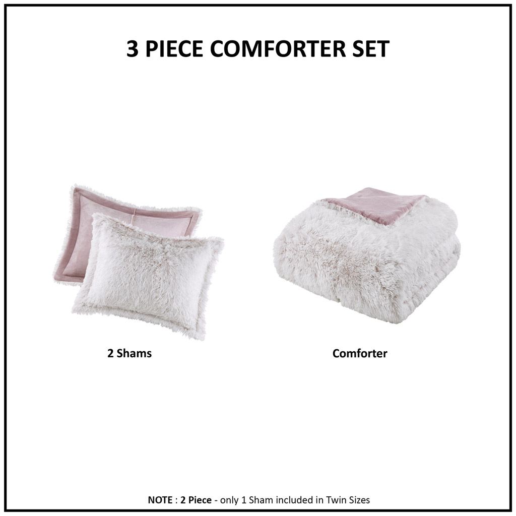 Malea Shaggy Faux Fur Comforter Mini Set